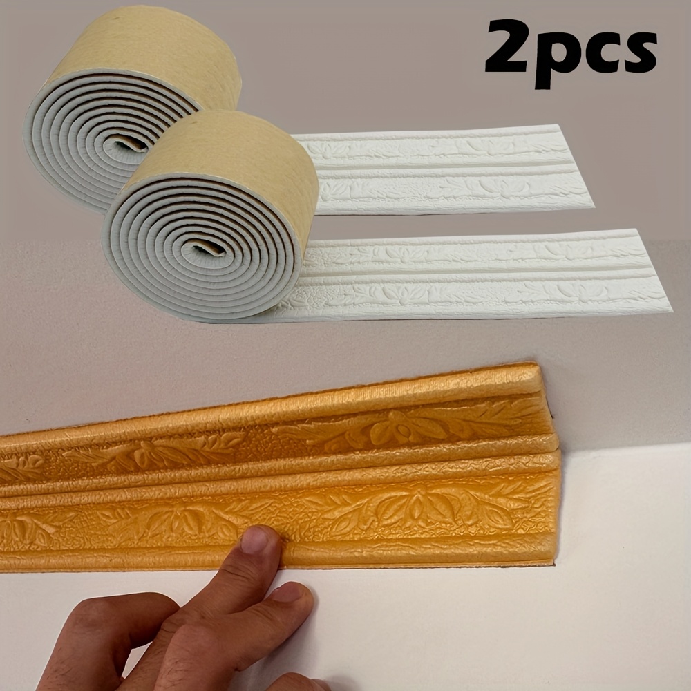 Baseboard Molding Trim - 2 pezzi in rilievo autoadesivo cella