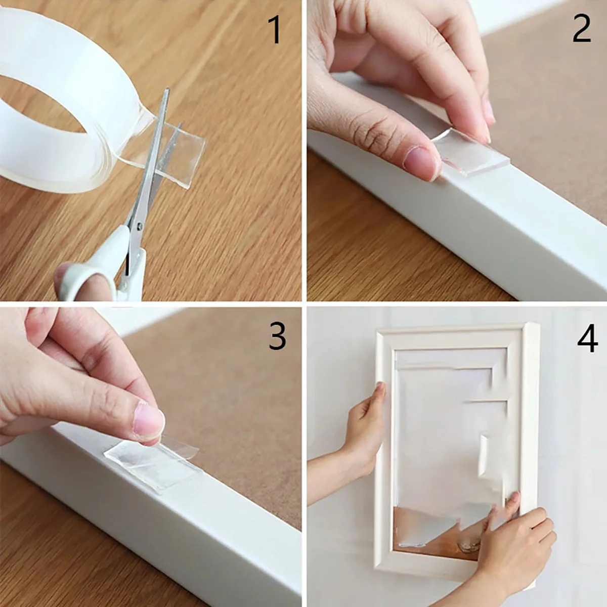 Home Improvement And Tools - Nastro Nano Biadesivo Trasparente Riutilizzabile Impermeabile